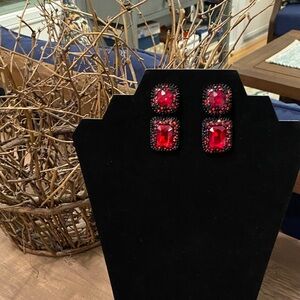 Stunning Red Gemstone Earrings